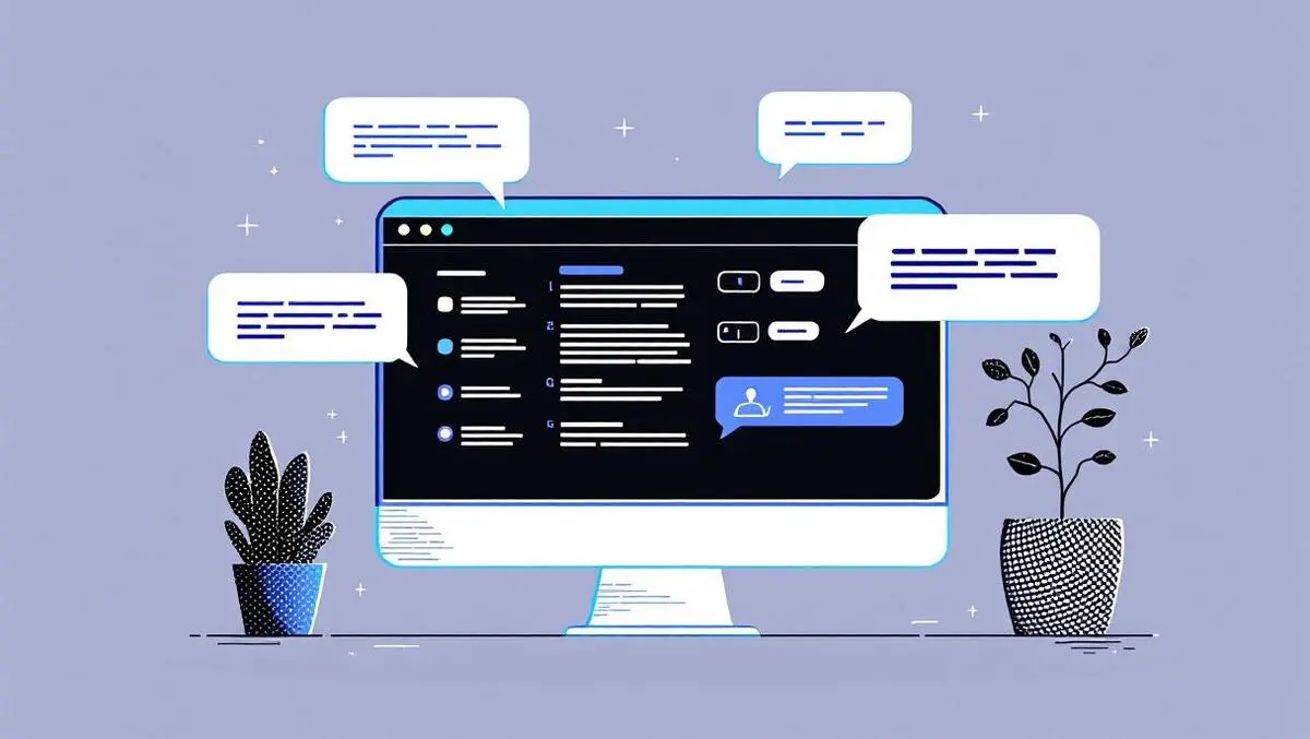 Website interface computer screen real time chat ai assistant interaction
