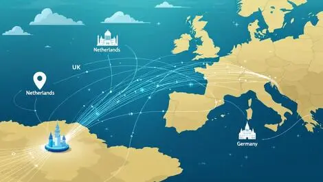 Underwater fibre optic cable north sea connecting uk netherlands belgium germany