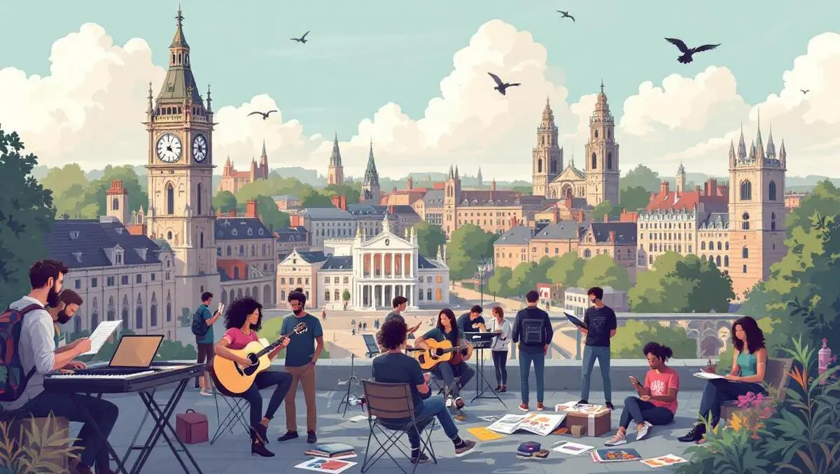 Creative collaboration art music digital technology bristol cityscape illustration