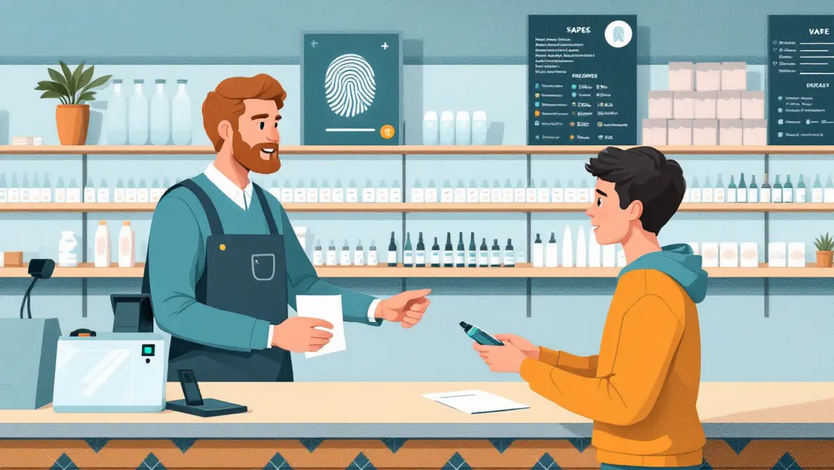 British shop counter biometric fingerprint scanner age verification vape