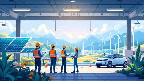 Canadian energy workers ai training clean energy facility solar wind evs