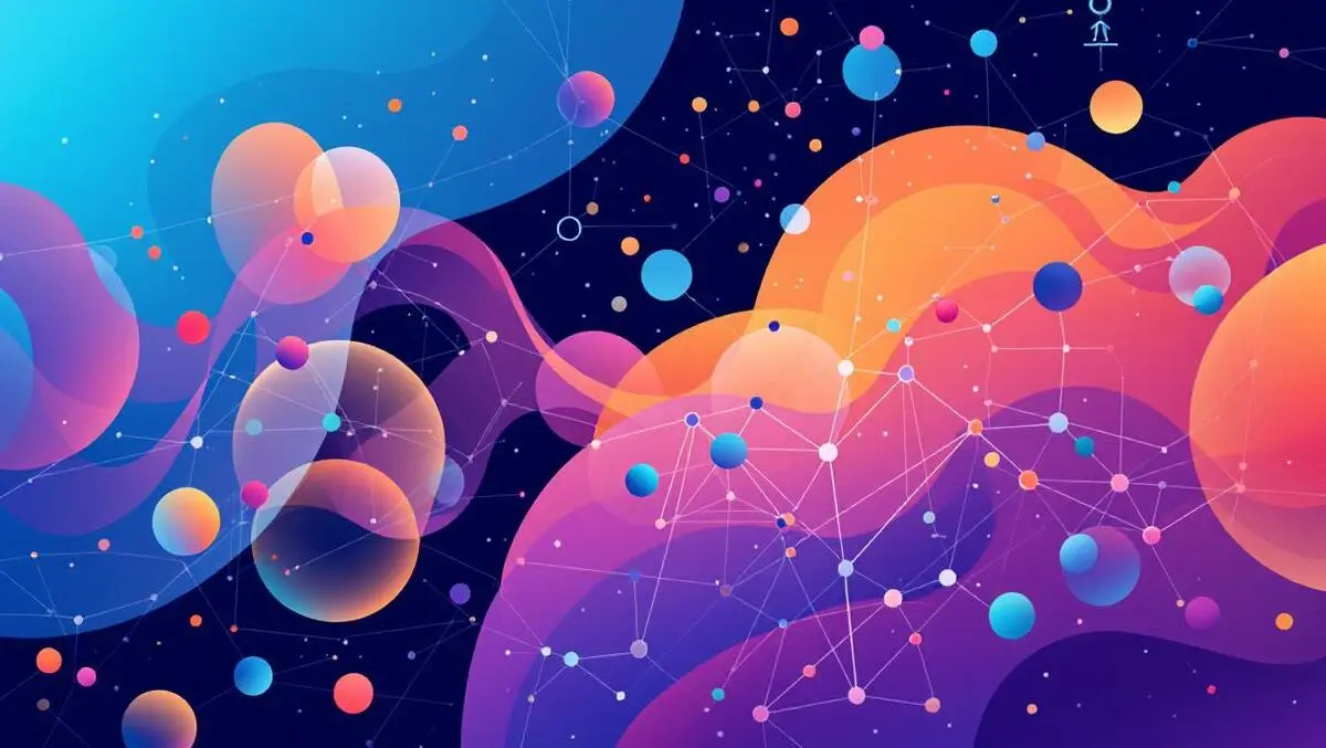 Ai powered analytics interconnected data nodes flowing streams abstract ml visualization