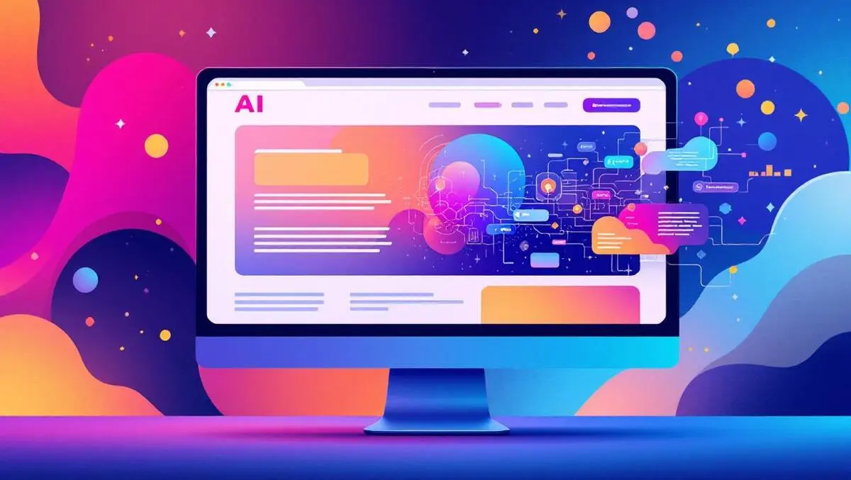 Computer monitor vibrant webpage abstract data ai dynamic customization