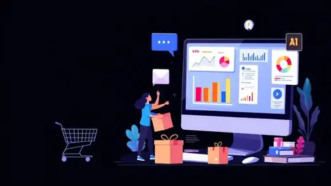 Ai powered automation retail media ecommerce charts graphs shopping carts