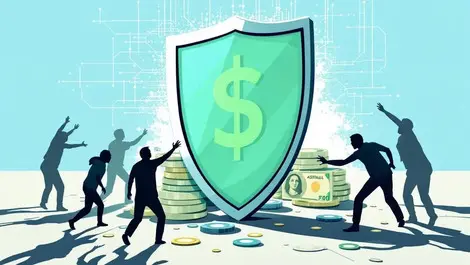 Australian currency protected by digital shield from shadowy figures