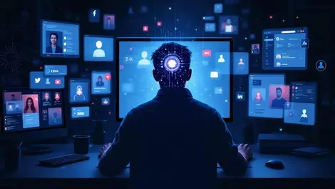 Moody nz man at computer ai double online fraud identity theft