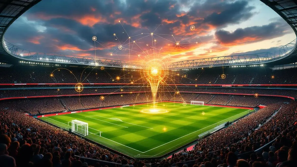 Liverpool stadium matchday data visualization glowing data hub