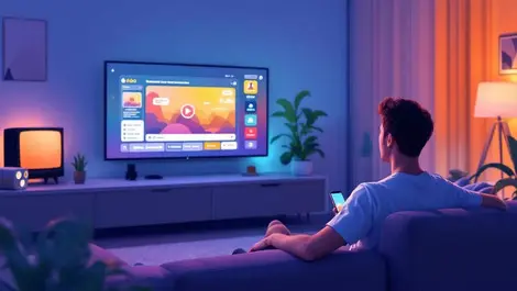 Australian lounge smart tv ad viewer muted tv and phone fading