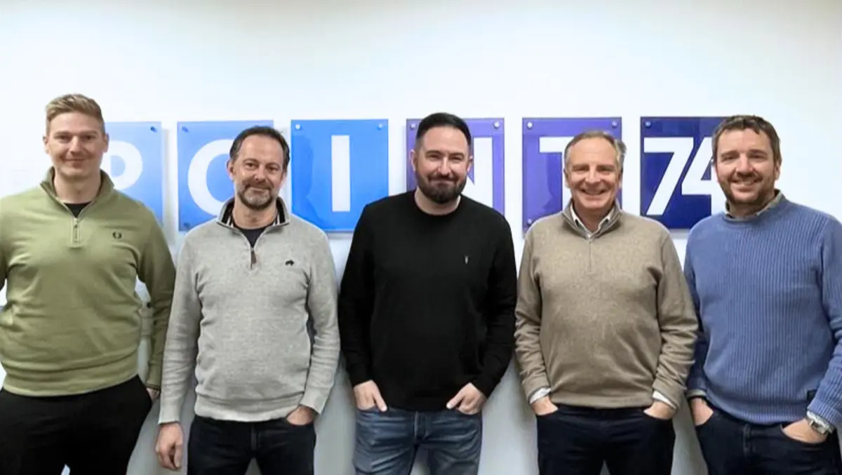 Left to right dan walton cfo  will telford cto  rob sinclair ceo  mark wood commercial director  sam neal client services director