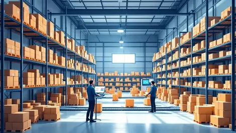 Modern uk warehouse erp automation conveyors control station