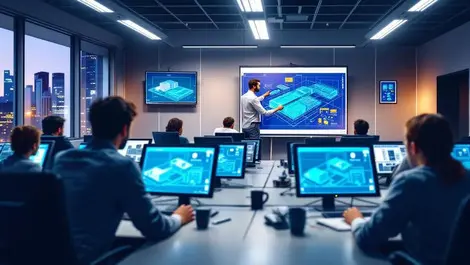 Zagreb data centre classroom students cad blueprint training