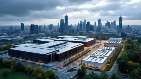 Frankfurt data center campus aerial ai cloud infrastructure eu