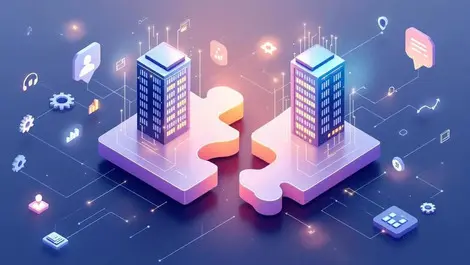 Ai customer service automation puzzle buildings tech acquisition