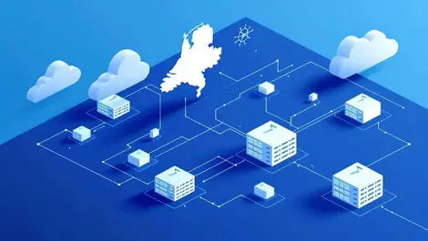 Isometric netherlands data center campus cloud infrastructure